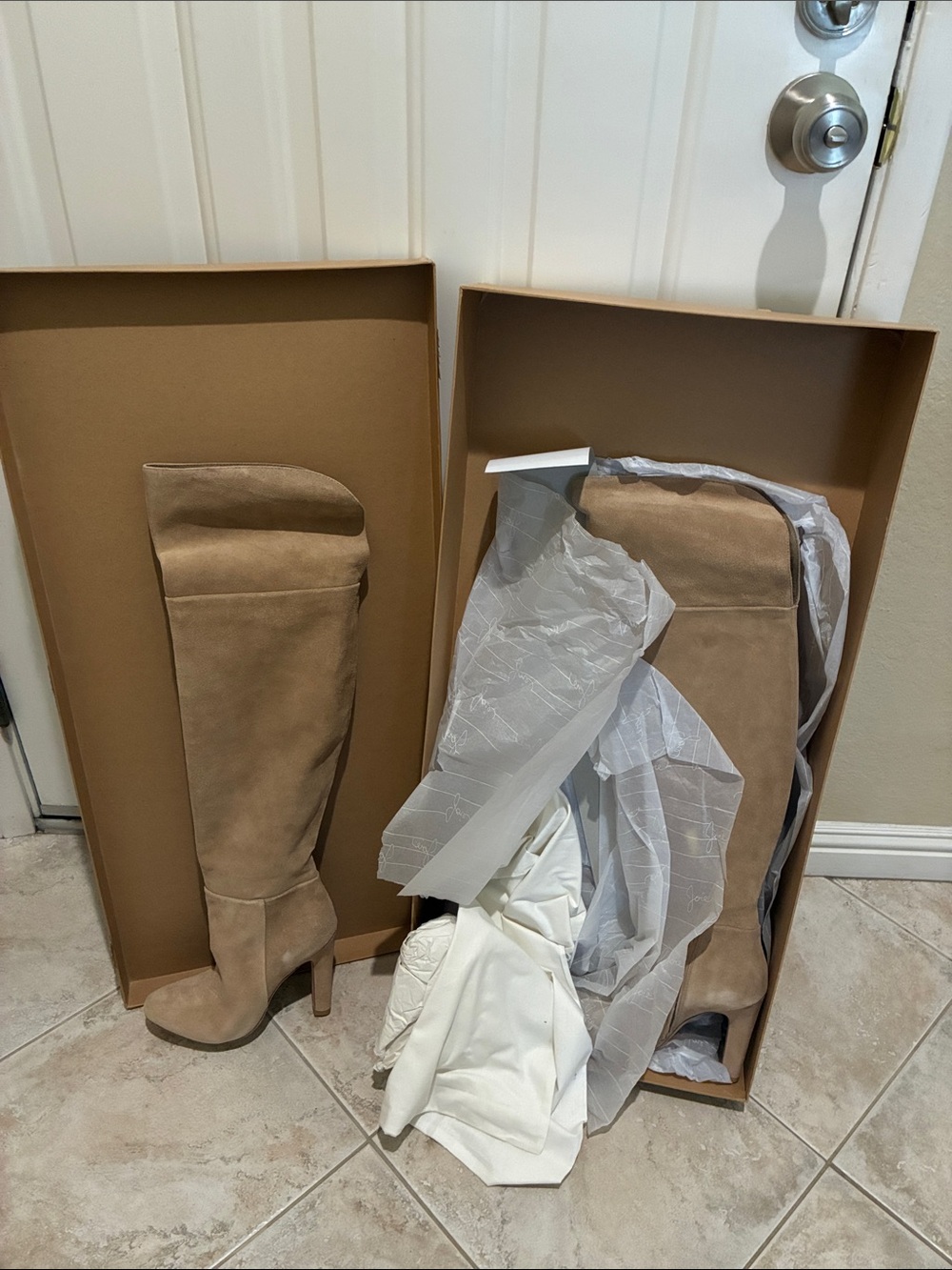 Joie over the knee tan suede boots
